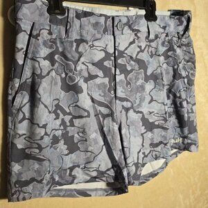 Huk Lowcountry Camo 6" Fishing Shorts XXL Gray Blue Performance Stretch Nwt 326